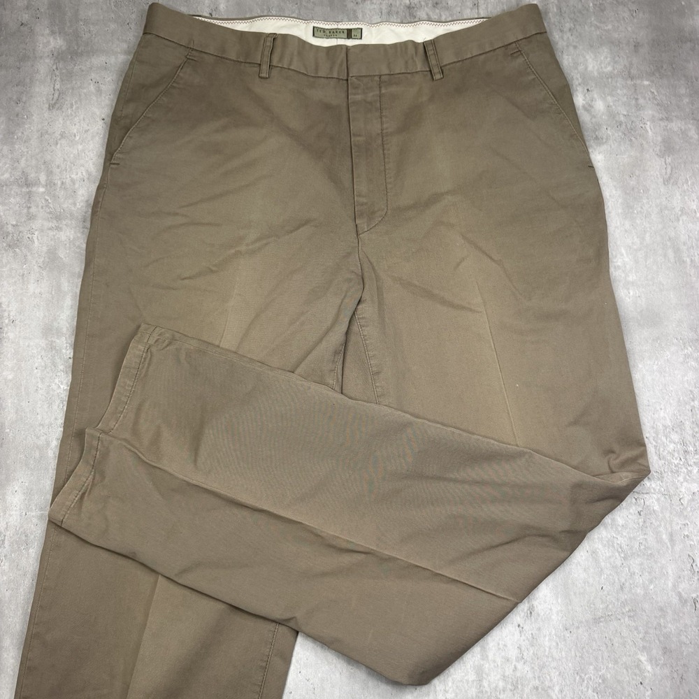 Ted Baker London Beige Chino Khaki Pants Mens 36x32 Relaxed Straight Leg